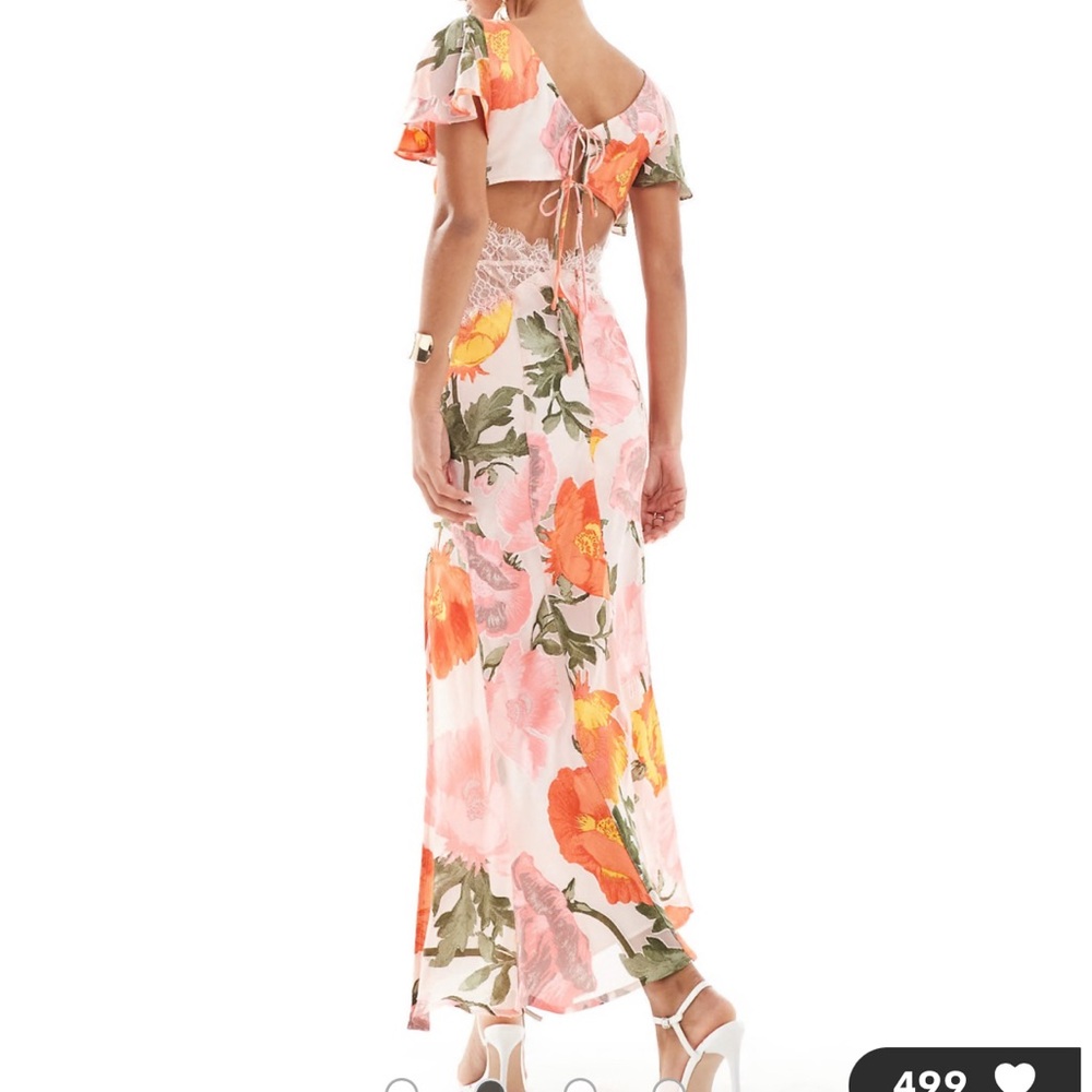 Floral Lace Cutout Dress